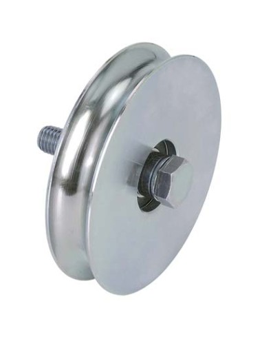 RUOTA CANCELLO A FISSARE GOLA TONDA 400 COMBI ZINCATA + CUSCINETTO GOLA MM 16 MM 100