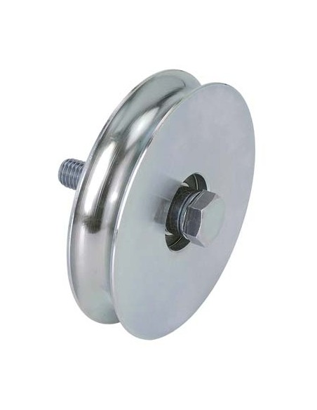 RUOTA CANCELLO A FISSARE GOLA TONDA 400 COMBI ZINCATA + CUSCINETTO GOLA MM 20 MM 100