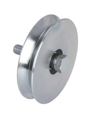 RUOTA CANCELLO A FISSARE GOLA V 402 COMBI ZINCATA + CUSCINETTO MM  50