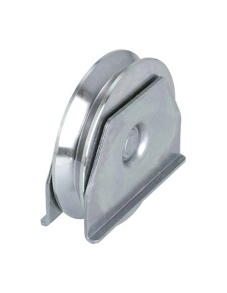 RUOTA CANCELLO A SALDARE GOLA V 417 COMBI ZINCATA SUPPORTO LATERALE + CUSCINETTO MM 120