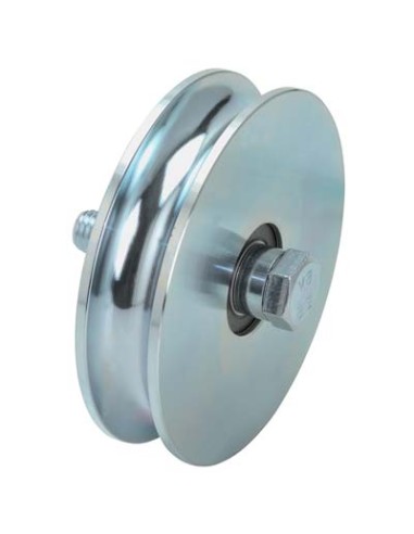RUOTA CANCELLO A FISSARE GOLA TONDA 405 COMBI ZINCATA + DOPPIO CUSCINETTO GOLA MM 16 MM 120