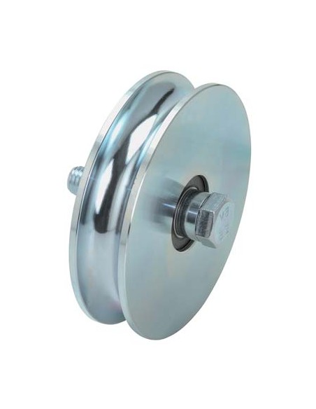 RUOTA CANCELLO A FISSARE GOLA TONDA 405 COMBI ZINCATA + DOPPIO CUSCINETTO GOLA MM 16 MM 120