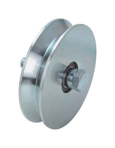 RUOTA CANCELLO A FISSARE GOLA V 407 COMBI ZINCATA + DOPPIO CUSCINETTO MM 100