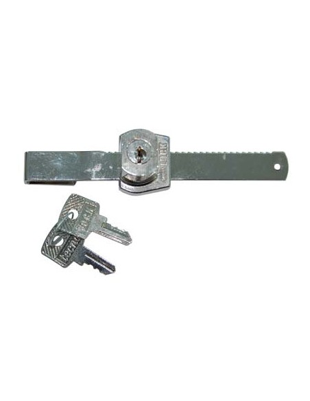 SERRATURA A CILINDRO VETRINE SCORREVOLI ACCIAIO NICHELATO SPESS.MAX MM 7 L.MM 100/135 KA