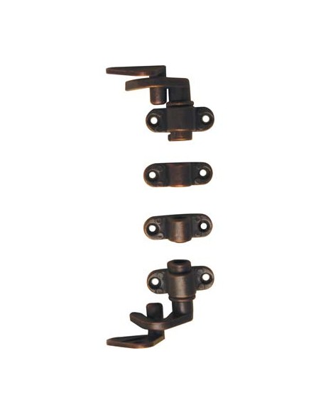 ACCESSORI IN KIT SERRATURA AD ASTE ROTANTI ZAMA BRONZATA 2 GANCI+2 CAVALLOTTI+2 PERNI