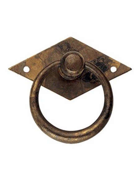 MANIGLIETTA MOBILI ANTICO MG28 METALSTYLE ZAMA OTTONE ANTICATO + BASE MM 50X44