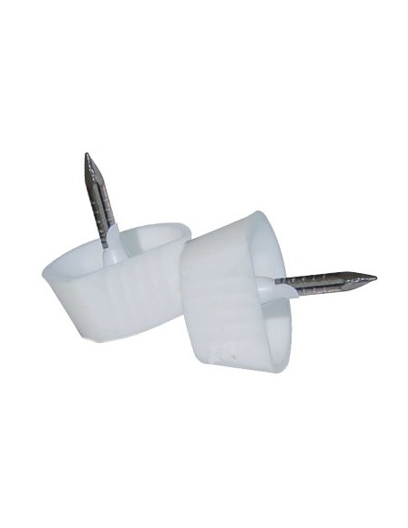 MENSOLINA REGGIPIANO A MEZZALUNA CHIODO FISSO PLASTICA BIANCA MM 16X8 H.MM 13 L.MM 10