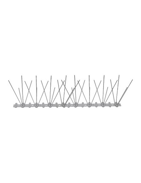DISSUASORE VOLATILI A SPILLI INOX/PU STARS 40 PUNTE H.CM 11 BASE CM 50X2,2