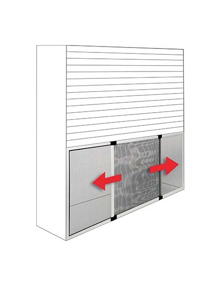 ZANZARIERA FINESTRA ESTENSIBILE EFFE ALLUM ARGENTO FIBRA VETRO/PVC CM 100/192 H.CM 75