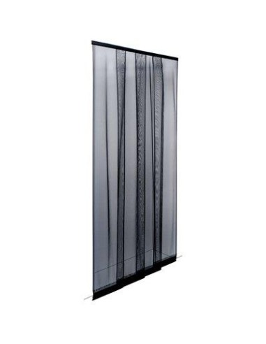 ZANZARIERA PORTA ECCO STRIP A STRISCE IRS POLIESTERE NERO CM 140 H.CM 250