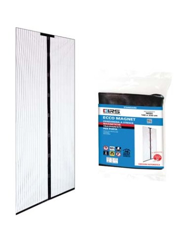 ZANZARIERA PORTA ECCO MAGNET IRS POLIESTERE NERO PANNELLI 2 CM 140 H.CM 240
