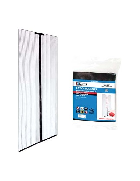 ZANZARIERA PORTA ECCO MAGNET IRS POLIESTERE NERO PANNELLI 2 CM 140 H.CM 240