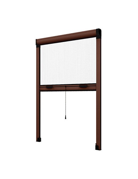 ZANZARIERA KIT FINESTRA EFFE MARRONE RAL 8017 FIBRA VETRO/PVC CM 120 H.CM 170