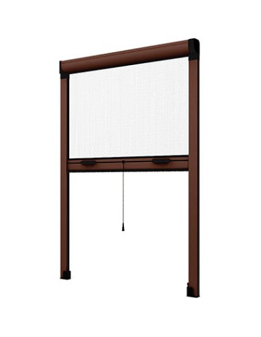 ZANZARIERA KIT FINESTRA EFFE MARRONE RAL 8017 FIBRA VETRO/PVC CM 140 H.CM 170