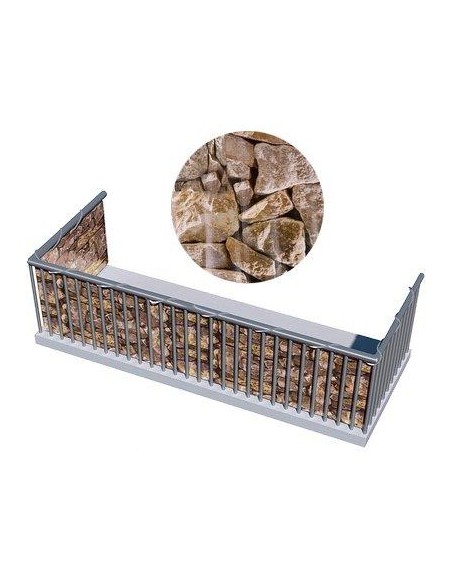 TELO BALCONE FRANGIVISTA STAMPATO STARS PVC PIETRA GR/MQ 450 H.CM 90 L.MT 6 + CORDA