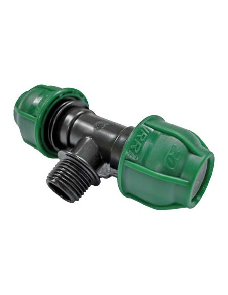 TEE A COMPRESSIONE FILETTO MASCHIO PN10 MM 20X1/2M
