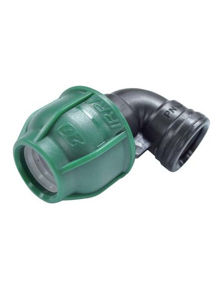 GOMITO A COMPRESSIONE FILETTO FEMMINA PN10 MM 25X1/2F