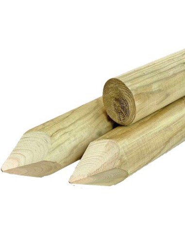 PALO TONDO + PUNTA LEGNO EURO PINO IMPREGNATO CM 3 H.CM 150