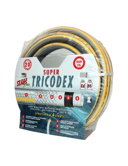 TUBO IRRIGAZIONE MAGLIATO SUPER TRICODEX STARS MM 15 5/8 MT 15