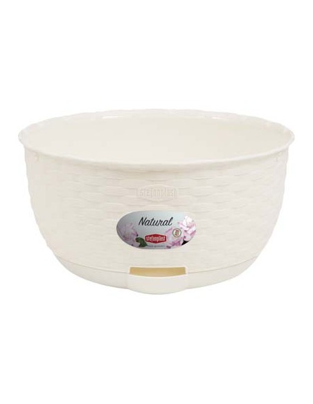 CIOTOLA RATTAN NATURAL STEFANPLAST PP BIANCO CM 30 H.CM 14,5