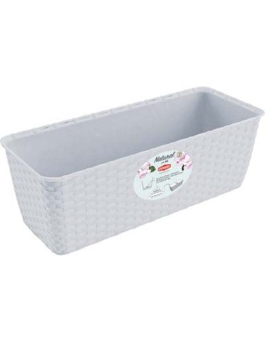 CASSETTA + RISERVA NATURAL STEFANPLAST PP RATTAN BIANCO CM 40X16 H.CM 13