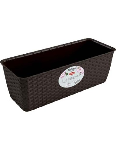 CASSETTA + RISERVA NATURAL STEFANPLAST PP RATTAN MOKA CM 40X16 H.CM 13