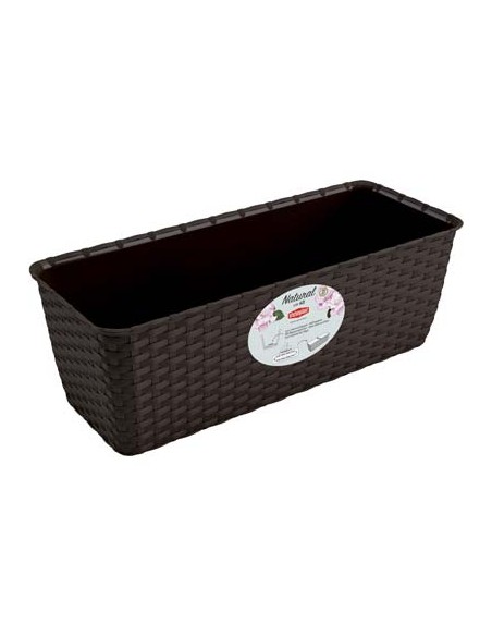 CASSETTA + RISERVA NATURAL STEFANPLAST PP RATTAN MOKA CM 50X18 H.CM 16