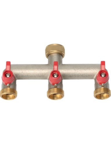 PRESA A RUBINETTO OTTONE 3 USCITE FILETTATE STARS 3/4F