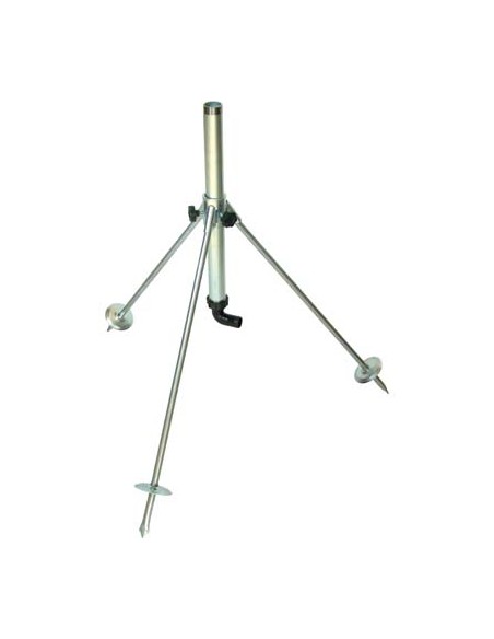 BASE TRIPODE X IRRIGATORE ACCIAIO ZINCATO 1"1/4M+PORTAGOMMA H.CM 80