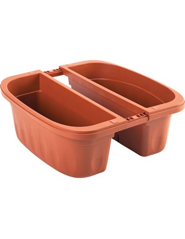 FIORIERA DOPPIA KLUNIA BAMA PP TERRACOTTA CM 50X19,8 H.CM 18,5