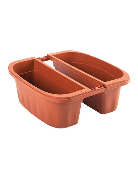 FIORIERA DOPPIA KLUNIA BAMA PP TERRACOTTA CM 50X19,8 H.CM 18,5