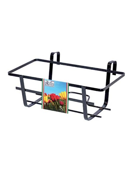 BALCONIERA GERANIO FISSA FERRO BATTUTO VERN NERO CM 50X28 H.CM 18