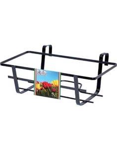 BALCONIERA GERANIO FISSA FERRO BATTUTO VERN NERO CM 60X28 H.CM 18