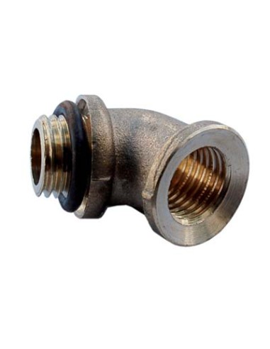 GOMITO PORTAGETTO 45° OTTONE 1/2-3/8F