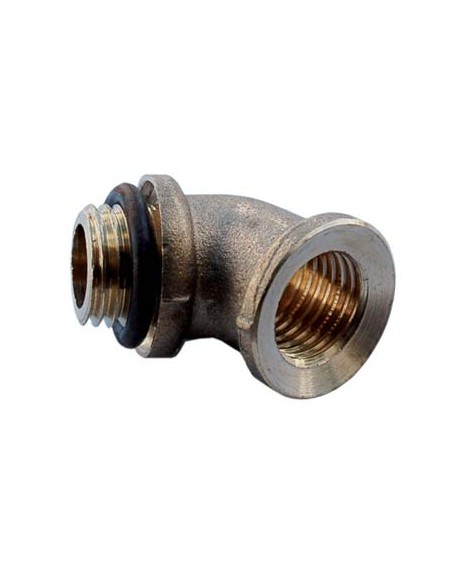 GOMITO PORTAGETTO 45° OTTONE 1/2-3/8F