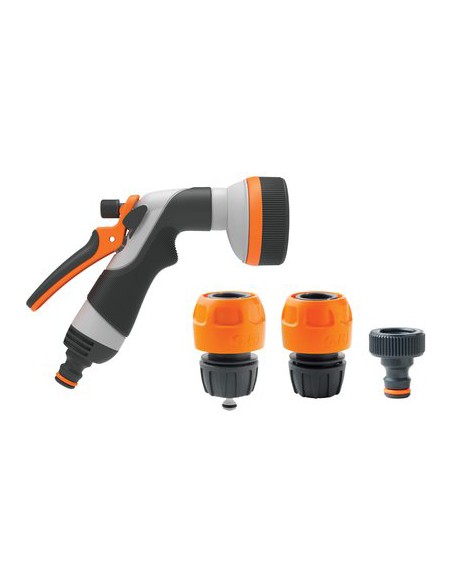 IDROPISTOLA MULTIFUNZIONE IN KIT 8 JET GF PRESA A RUBINETTO 3/4+STOP+PORTAGOMMA 8000-6926