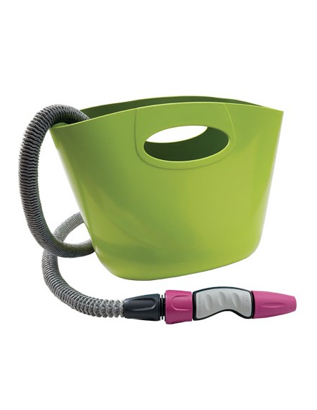 TUBO IRRIGAZIONE ESTENSIBILE AQUAPOP KIT BORSA GF LIME MT  5/15 +RACCORDI+LANCIA