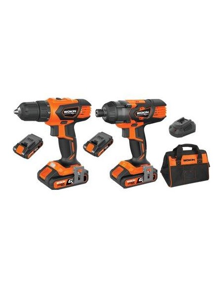 TRAPANO + AVVIT IMPULSI BATT GP20V 628002 WOKIN VOLT 20X2 AH 2,0 1/4" + BORSA