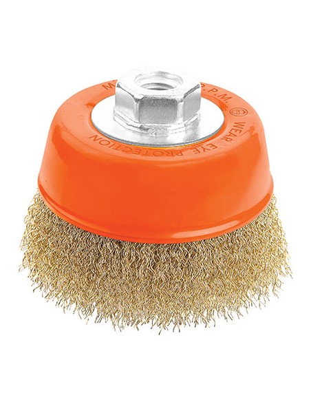 SPAZZOLA ACCIAIO A TAZZA + FILETTO 7700 WOKIN MM  75 F.M14 770003