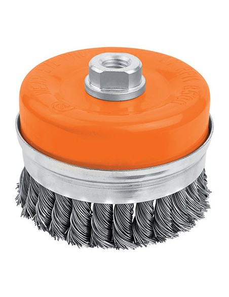 SPAZZOLA ACCIAIO RITORTO A TAZZA + FIL 7702 WOKIN MM 100 F.M14 770204