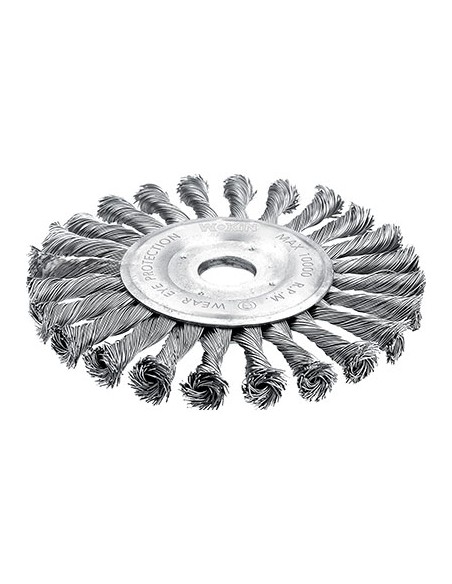 SPAZZOLA ACCIAIO RITORTO + FORO 7706 WOKIN MM 150 F.MM 22,2 770606