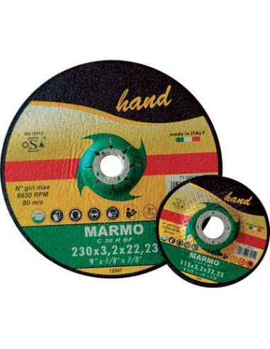 DISCO ABRASIVO TAGLIO MARMO DEPRESSO HAND MM 115X22,2 H.MM 3,2
