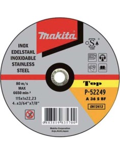 DISCO ABRASIVO TAGLIO FERRO MAKITA MM 115X22,2 H.MM 1,0 PIANO