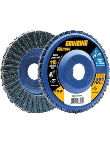DISCO A LAMELLE RADIALI ZIRCONIO INDUSTRIAL MM 115X22,2 GRANA 120
