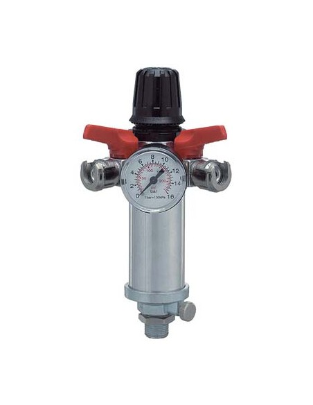 REGOLATORE PRESSIONE AC 31/A5 ANI ATTACCO 3/8M 2 USCITE +MANOMETRO +FILTRO