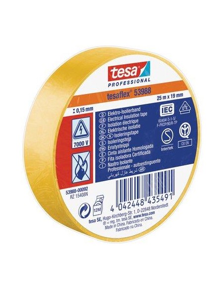 NASTRO PVC ISOLANTE IMQ TESA GIALLO MM 19 ML 25