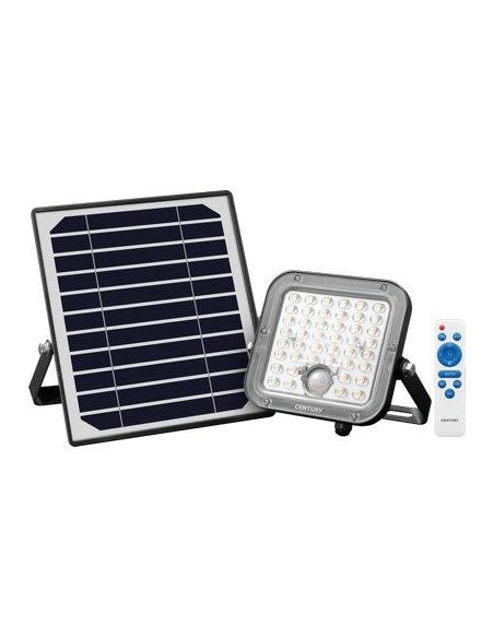PROIETTORE LED SOLARE ENERGY + SENSOR CENTURY NATURALE IP65 MAH  3600 LUMEN 1500