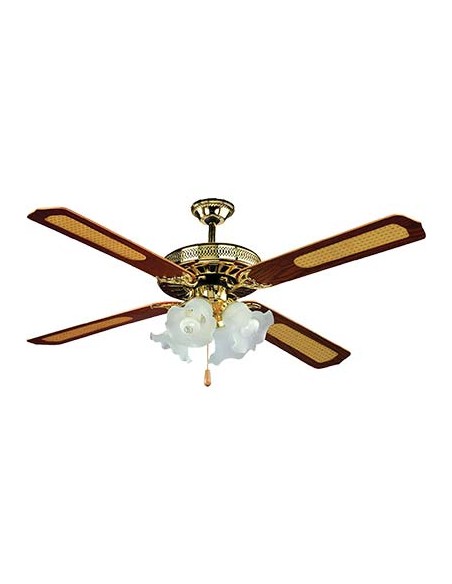 VENTILATORE DA SOFFITTO COUNTRY EFFE NOCE VOLT 230 WATT 70 CM 130 VEL 3 + 4 LUCI + INV