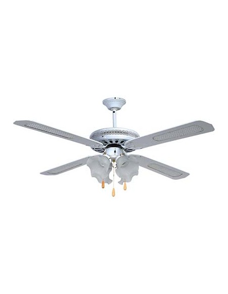 VENTILATORE DA SOFFITTO COUNTRY EFFE BIANCO VOLT 230 WATT 70 CM 130 VEL 3 +4 LUCI + INV