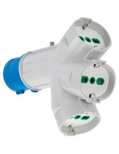 ADATTATORE TRIPLO SPINA BLU-16A+3 SCHUKO FME 2P+T 16A IP44